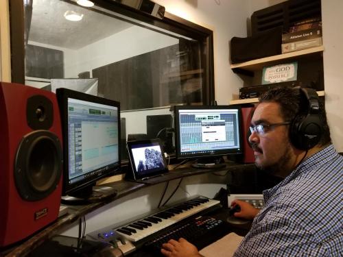 Producer Marcos Robert Duran in studio